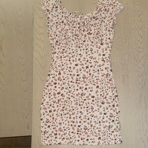 Floral Print Ruffle Sleeve Dress